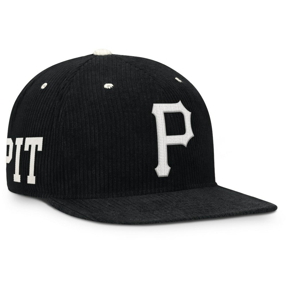 Pittsburgh Pirates Pro Corduroy Structured Snapback Hat Black