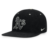 Athletics Pro Corduroy Structured Snapback Hat Black