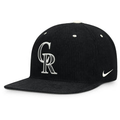 Colorado Rockies Pro Corduroy Structured Snapback Hat Black