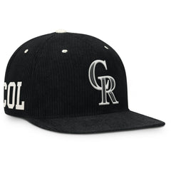 Colorado Rockies Pro Corduroy Structured Snapback Hat Black