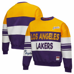 Los Angeles Lakers x DANNIJO Women's Blocked Pullover Sweatshirt - Gold/Purple discount
