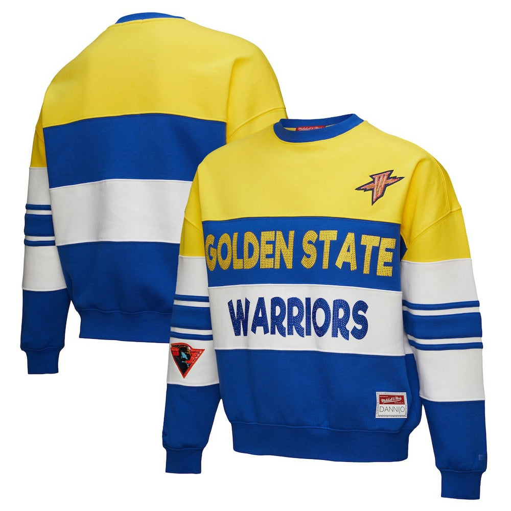 Golden State Warriors x DANNIJO Women's Blocked Pullover Sweatshirt sale - Gold/Royal outlet