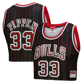 Scottie Pippen Chicago Bulls x DANNIJO Women's Fashion Cropped Basketball Jersey sale - Black shop