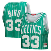 Larry Bird Boston Celtics x DANNIJO Women's Fashion Cropped Basketball Jersey - Kelly Green outlet