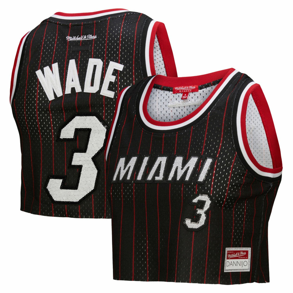 Dwyane Wade Miami Heat x DANNIJO Women's Fashion Cropped Basketball Jersey - Black discount