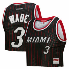 Dwyane Wade Miami Heat x DANNIJO Women's Fashion Cropped Basketball Jersey - Black discount