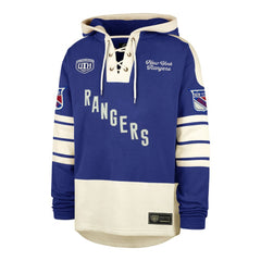 New York Rangers '47 Blue Line Heritage Lacer Pullover Hoodie - Blue Hoodies