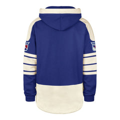 New York Rangers '47 Blue Line Heritage Lacer Pullover Hoodie - Blue Hoodies