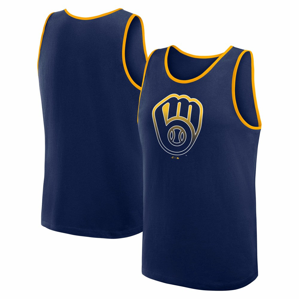 Milwaukee Brewers Logo Athletic Unmatched Success Tank Top Navy