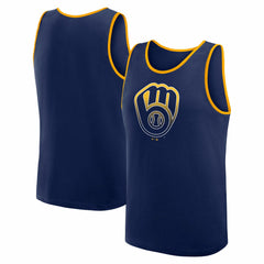 Milwaukee Brewers Logo Athletic Unmatched Success Tank Top Navy