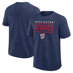 Washington Nationals Logo Athletic Top Notch T-Shirt Heather Navy