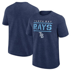 Tampa Bay Rays Logo Athletic Top Notch T-Shirt Heather Navy