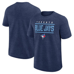 Toronto Blue Jays Logo Athletic Top Notch T-Shirt Heather Navy