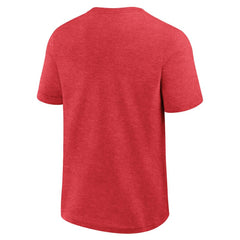 Chicago Cubs Logo Athletic Top Notch T-Shirt Heather Red