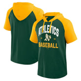 Athletics Logo Athletic Prime Raglan Short Sleeve Hoodie T-Shirt Green