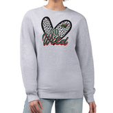 Minnesota Wild G-III 4Her by Carl Banks Women's Animal Print Heart Fleece Pullover Sweatshirt - Heather Gray Sweatshirts
