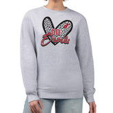 New Jersey Devils G-III 4Her by Carl Banks Women's Animal Print Heart Fleece Pullover Sweatshirt - Heather Gray Sweatshirts