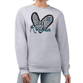 Seattle Kraken G-III 4Her by Carl Banks Women's Animal Print Heart Fleece Pullover Sweatshirt - Heather Gray Sweatshirts