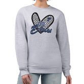 St. Louis Blues G-III 4Her by Carl Banks Women's Animal Print Heart Fleece Pullover Sweatshirt - Heather Gray Sweatshirts