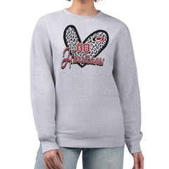 Carolina Hurricanes G-III 4Her by Carl Banks Women's Animal Print Heart Fleece Pullover Sweatshirt - Heather Gray Sweatshirts
