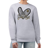 Vegas Golden Knights G-III 4Her by Carl Banks Women's Animal Print Heart Fleece Pullover Sweatshirt - Heather Gray Sweatshirts