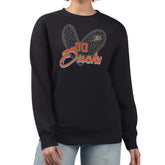 Anaheim Ducks G-III 4Her by Carl Banks Women's Animal Print Heart Fleece Pullover Sweatshirt - Black Sweatshirts