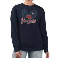 Columbus Blue Jackets G-III 4Her by Carl Banks Women's Animal Print Heart Fleece Pullover Sweatshirt - Navy Sweatshirts