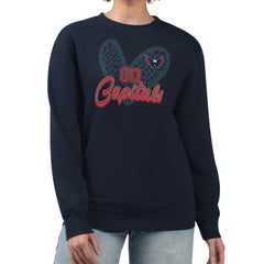 Washington Capitals G-III 4Her by Carl Banks Women's Animal Print Heart Fleece Pullover Sweatshirt - Navy Sweatshirts