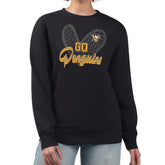 Pittsburgh Penguins G-III 4Her by Carl Banks Women's Animal Print Heart Fleece Pullover Sweatshirt - Black Sweatshirts