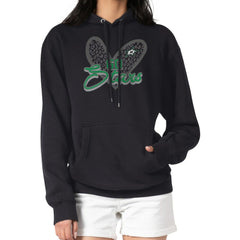 Dallas Stars G-III 4Her by Carl Banks Women's Animal Print Heart Fleece Pullover Hoodie - Black Hoodies