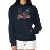 Columbus Blue Jackets G-III 4Her by Carl Banks Women's Animal Print Heart Fleece Pullover Hoodie - Navy Hoodies