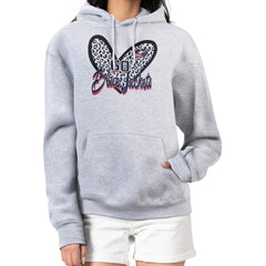 Columbus Blue Jackets G-III 4Her by Carl Banks Women's Animal Print Heart Fleece Pullover Hoodie - Heather Gray Hoodies