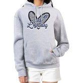 Tampa Bay Lightning G-III 4Her by Carl Banks Women's Animal Print Heart Fleece Pullover Hoodie - Heather Gray Hoodies