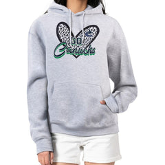 Vancouver Canucks G-III 4Her by Carl Banks Women's Animal Print Heart Fleece Pullover Hoodie - Heather Gray Hoodies