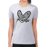 Los Angeles Kings G-III 4Her by Carl Banks Women's Super-Slim Fit Lightweight Animal Print Heart T-Shirt - Heather Gray T-shirts