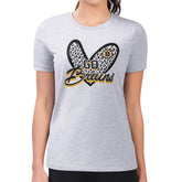 Boston Bruins G-III 4Her by Carl Banks Women's Super-Slim Fit Lightweight Animal Print Heart T-Shirt - Heather Gray T-shirts