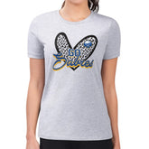 Buffalo Sabres G-III 4Her by Carl Banks Women's Super-Slim Fit Lightweight Animal Print Heart T-Shirt - Heather Gray T-shirts