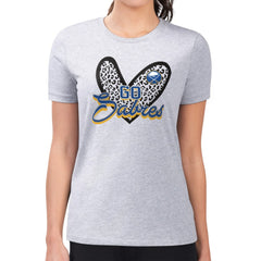 Buffalo Sabres G-III 4Her by Carl Banks Women's Super-Slim Fit Lightweight Animal Print Heart T-Shirt - Heather Gray T-shirts