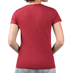 Detroit Red Wings G-III 4Her by Carl Banks Women's Super-Slim Fit Lightweight Animal Print Heart V-Neck T-Shirt - Red T-shirts