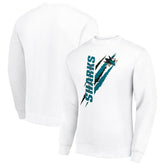 San Jose Sharks Starter Color Scratch Pullover Sweatshirt - White Sweatshirts