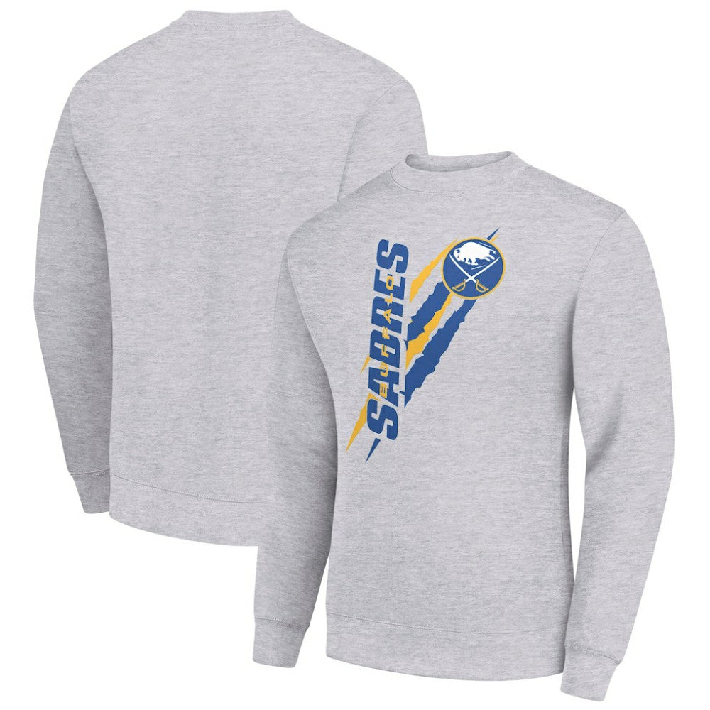 Buffalo Sabres Starter Color Scratch Pullover Sweatshirt - Heather Gray Sweatshirts