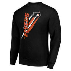 Philadelphia Flyers Starter Color Scratch Pullover Sweatshirt - Black Sweatshirts