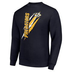 Nashville Predators Starter Color Scratch Pullover Sweatshirt - Navy Sweatshirts
