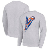 New York Islanders Starter Color Scratch Pullover Sweatshirt - Heather Gray Sweatshirts