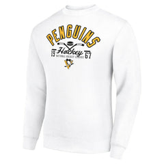 Pittsburgh Penguins Starter Stick And Puck Logo Fleece Pullover Sweatshirt - White Sweatshirts