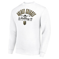 Vegas Golden Knights Starter Stick And Puck Logo Fleece Pullover Sweatshirt - White Sweatshirts