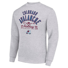 Colorado Avalanche Starter Stick And Puck Logo Fleece Pullover Sweatshirt - Heather Gray Sweatshirts