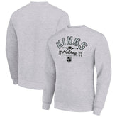 Los Angeles Kings Starter Stick And Puck Logo Fleece Pullover Sweatshirt - Heather Gray Sweatshirts