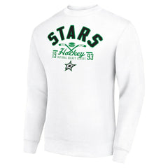 Dallas Stars Starter Stick And Puck Logo Fleece Pullover Sweatshirt - White Sweatshirts