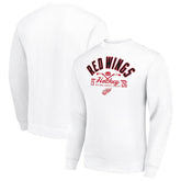 Detroit Red Wings Starter Stick And Puck Logo Fleece Pullover Sweatshirt - White Sweatshirts